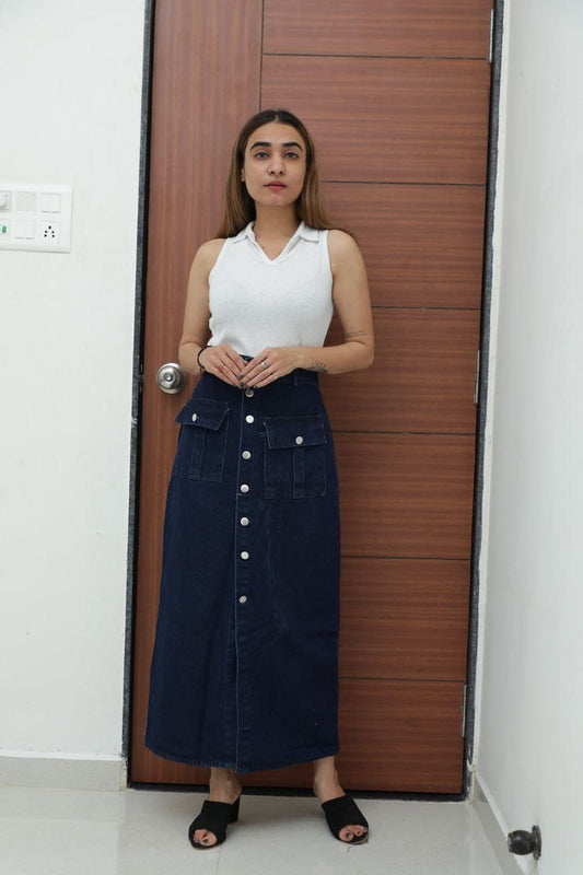 KATECLO Women's New Arrival 10 Button Long Skirts